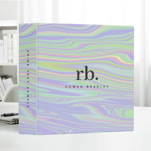 Abstract Opal Pattern Personalized Monogram Binder