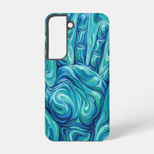Abstract Open Hand Ocean Blue Samsung Cases