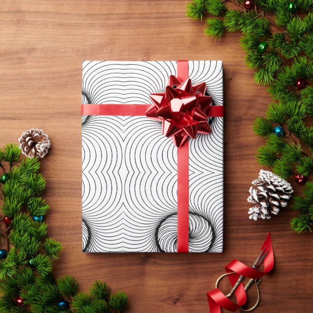 Abstract Optical Spiral Wave Pattern Wrapping Paper (Holiday Gift)
