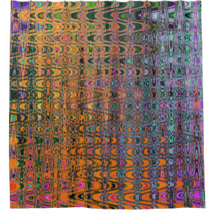 Abstract Orange and Aqua Retro Boomerang Waves