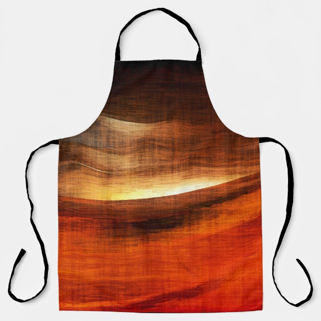 Abstract Orange and Black Texture Background Image Apron (Front)