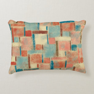 Abstract Orange and Brown Geometric Accent Pillow