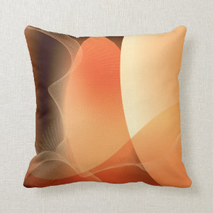 Abstract Orange and Brown Pattern Throw Pillow