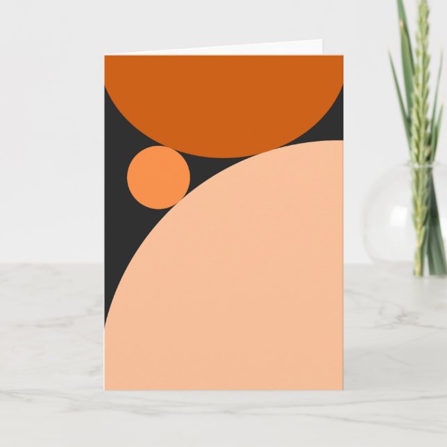 Abstract Orange and Peach Circles Card (Front)