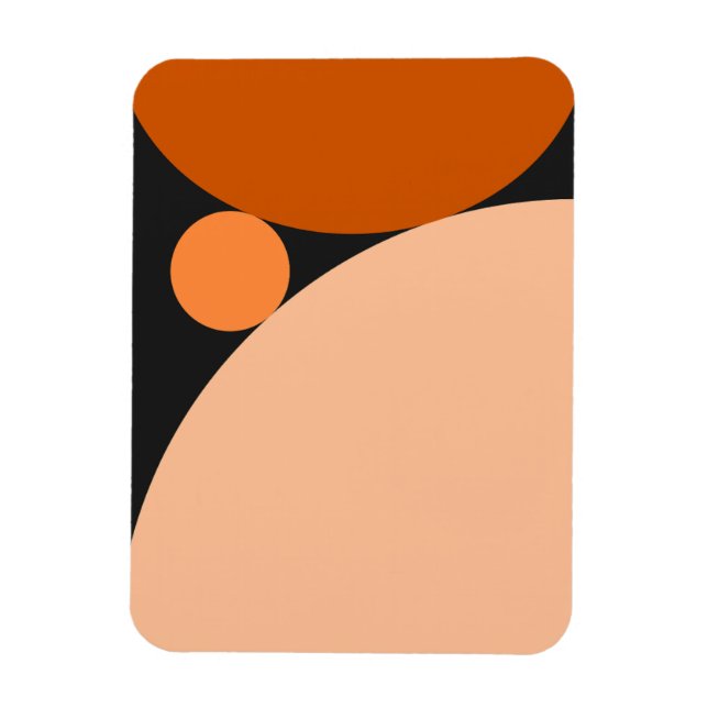 Abstract Orange and Peach Circles Magnet (Vertical)