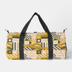Abstract Orange and Pink Geometric Duffle Bag