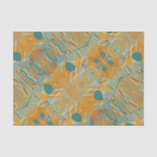 abstract orange and teal tissue paper