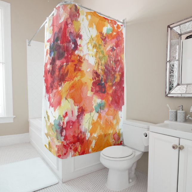 Abstract Orange and White Watercolor Floral (In Situ)