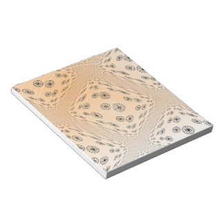 Abstract Orange Bike Wheel Design Notepad
