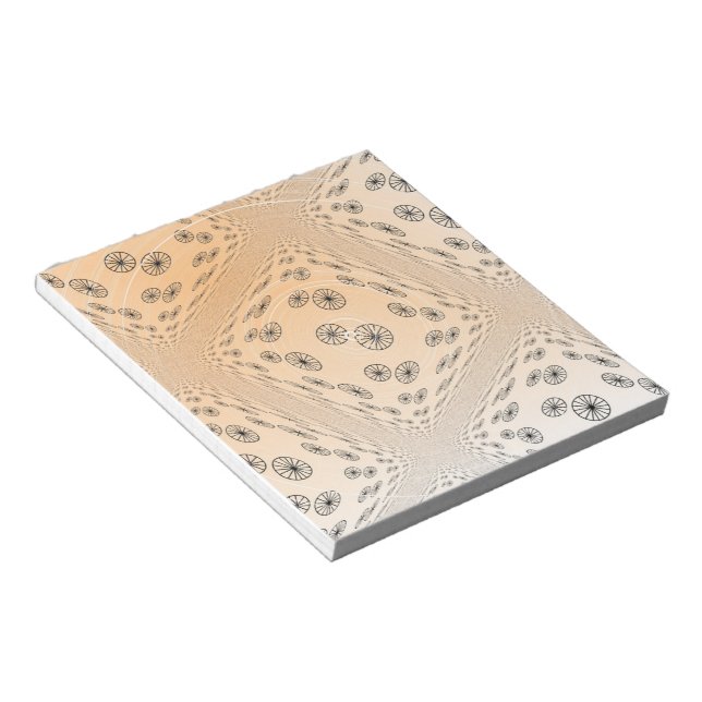 Abstract Orange Bike Wheel Design Notepad (Angled)