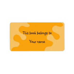 Abstract orange bookplate label