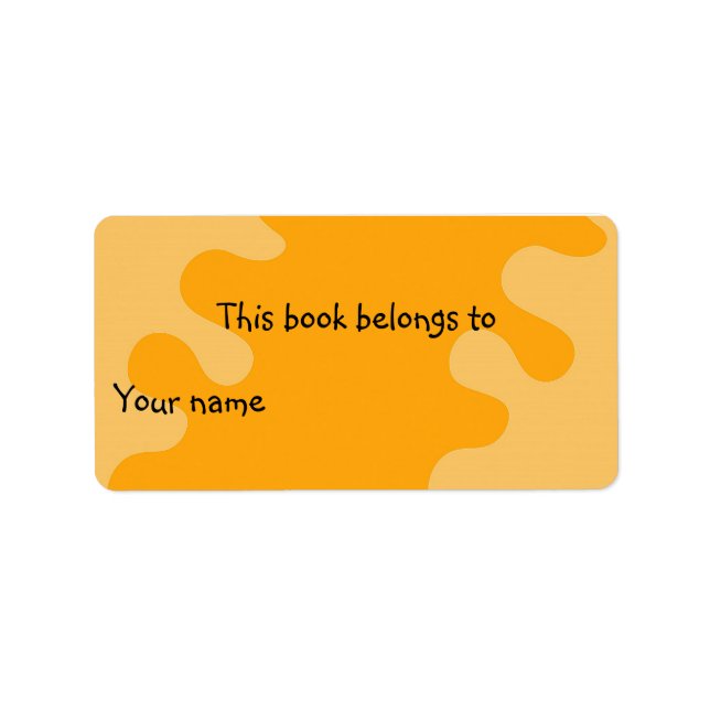 Abstract orange bookplate label (Front)
