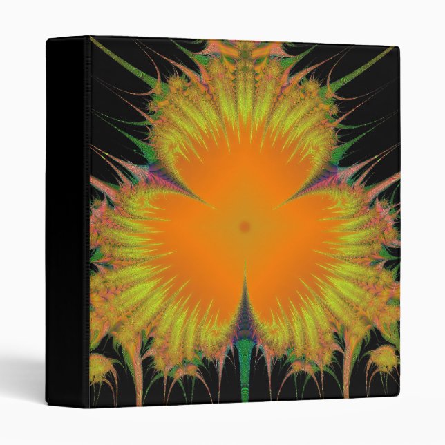 Abstract Orange Day Lily Fractal Avery Binder (Front/Spine)