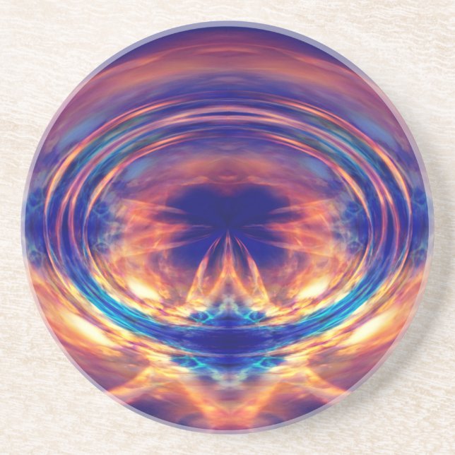 Abstract orange fire coaster (Front)