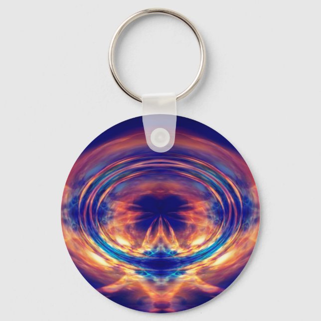 Abstract orange fire keychain (Front)