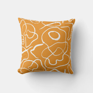 Abstract Orange Flow Throw Pillow