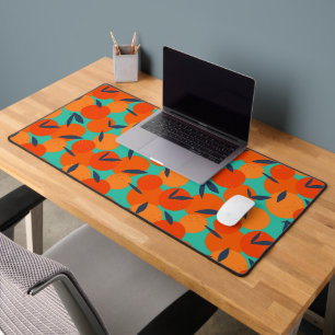Abstract Orange Fruit Pattern Desk Mat