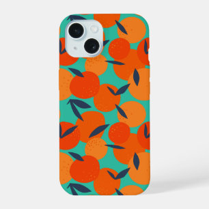 Abstract Orange Fruit Pattern iPhone 15 Case