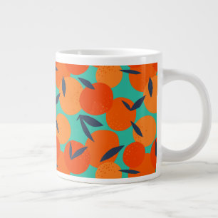 Abstract Orange Fruit Pattern Large Coffee Mug