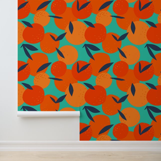 Abstract Orange Fruit Pattern Wallpaper (Application)