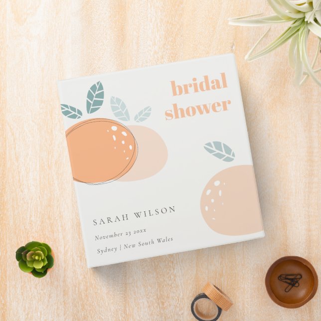 Abstract Orange Fruity Bold Bridal Shower Album Binder (In Situ)