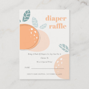 Abstract Orange Fruity Diaper Raffle Baby Shower Enclosure Card