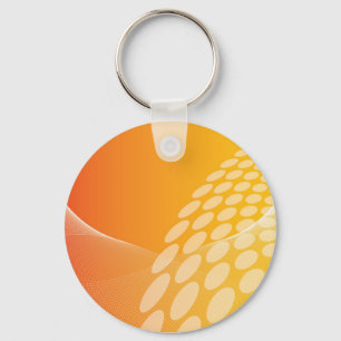 Abstract Orange Geometric Key Chain