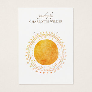 Abstract Orange Gold Circle Earring Display Card