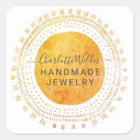 Abstract Orange Gold Circle Handmade Jewellery