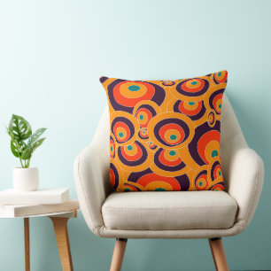 Abstract Orange Oval Pattern Throw Pillow – Modern