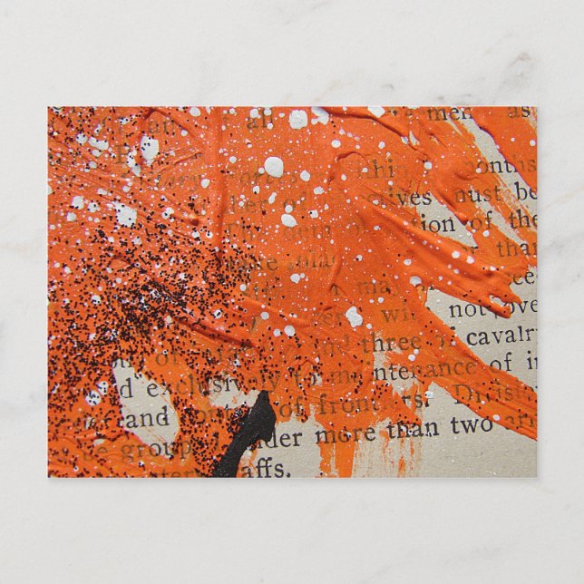 Abstract Orange Paint Postcard (Front)