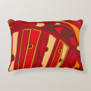 Abstract Orange Panels Accent Pillow