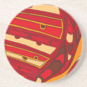 Abstract Orange Panels Coaster