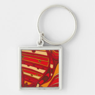 Abstract Orange Panels Keychain