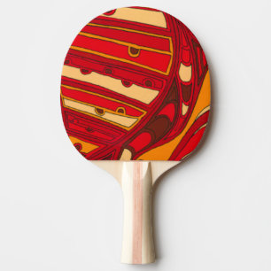 Abstract Orange Panels Ping Pong Paddle