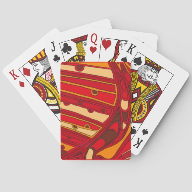 Abstract Orange Panels Playing Cards (Back)