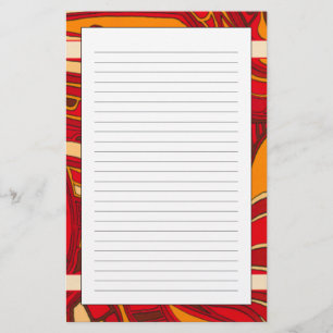 Abstract Orange Panels Stationery