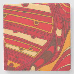 Abstract Orange Panels Stone Coaster