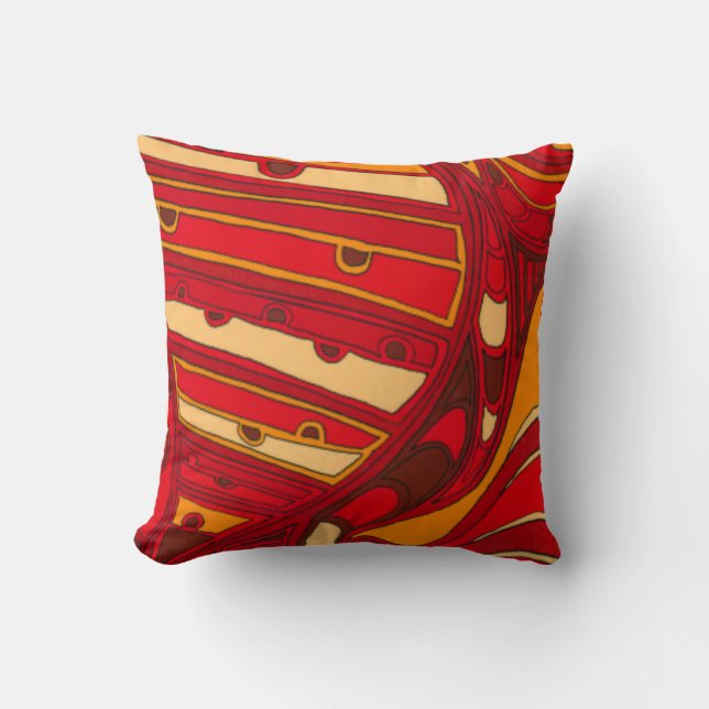 Abstract Orange Panels Throw Pillow (Front)