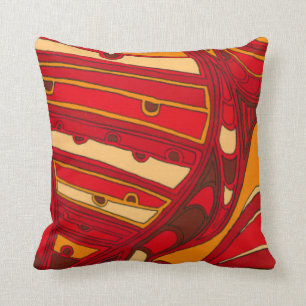 Abstract Orange Panels Throw Pillow