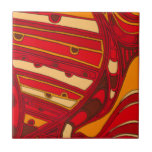 Abstract Orange Panels Tile<br><div class="desc">A surrealist dream, these brightly coloured abstract orange panels look like melted wax flowing through a canvas. A Jennifer Goldberger creation, this work is amazing in its imaginative use of colour and lines. Order yours today!</div>