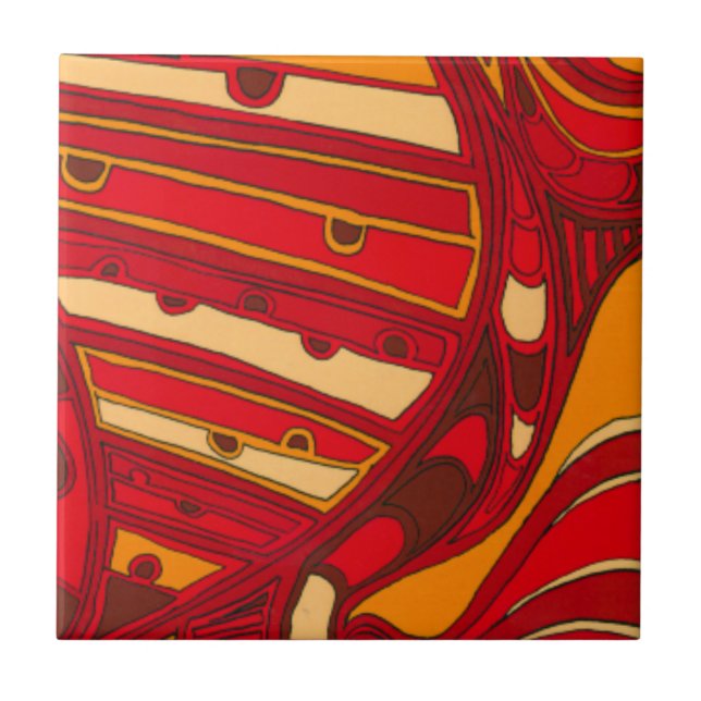 Abstract Orange Panels Tile (Front)