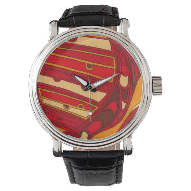 Abstract Orange Panels Watch (Front)
