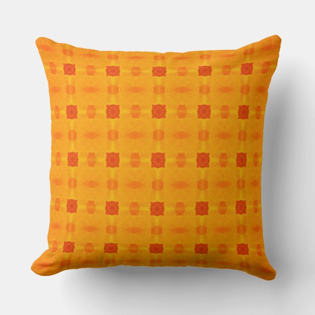 Abstract Orange Pattern Throw Pillow (Front)