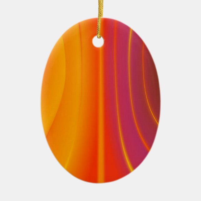 Abstract Orange Swirl Ornament (Front)