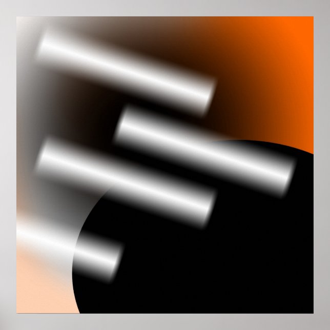 Abstract Orange with Rays of Light AP0005 Poster (Front)
