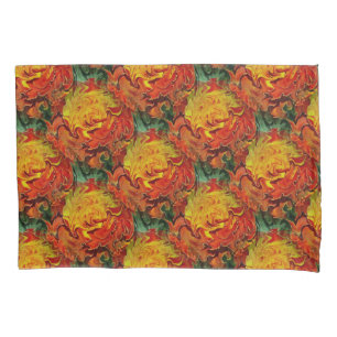 Abstract Orange Yellow Green Pattern Pillowcase