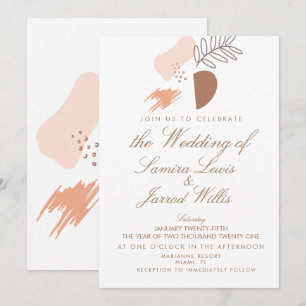 Abstract Organic Geometrical Earthy Shapes Wedding Invitation
