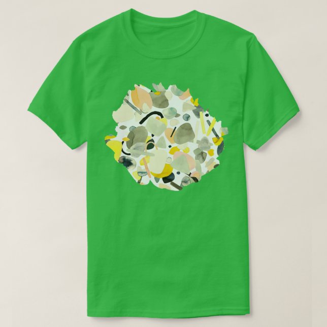 Abstract Organic Geometry Mustard T-Shirt (Design Front)