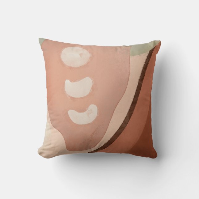 Abstract Organic Retro Rounded Shapes Modern Art Throw Pillow (Front)
